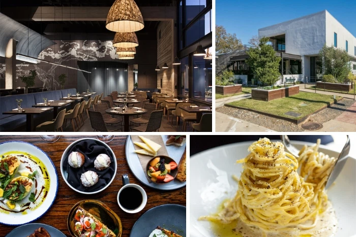 Indoor dining room of Juinper Restaurant in East Austin